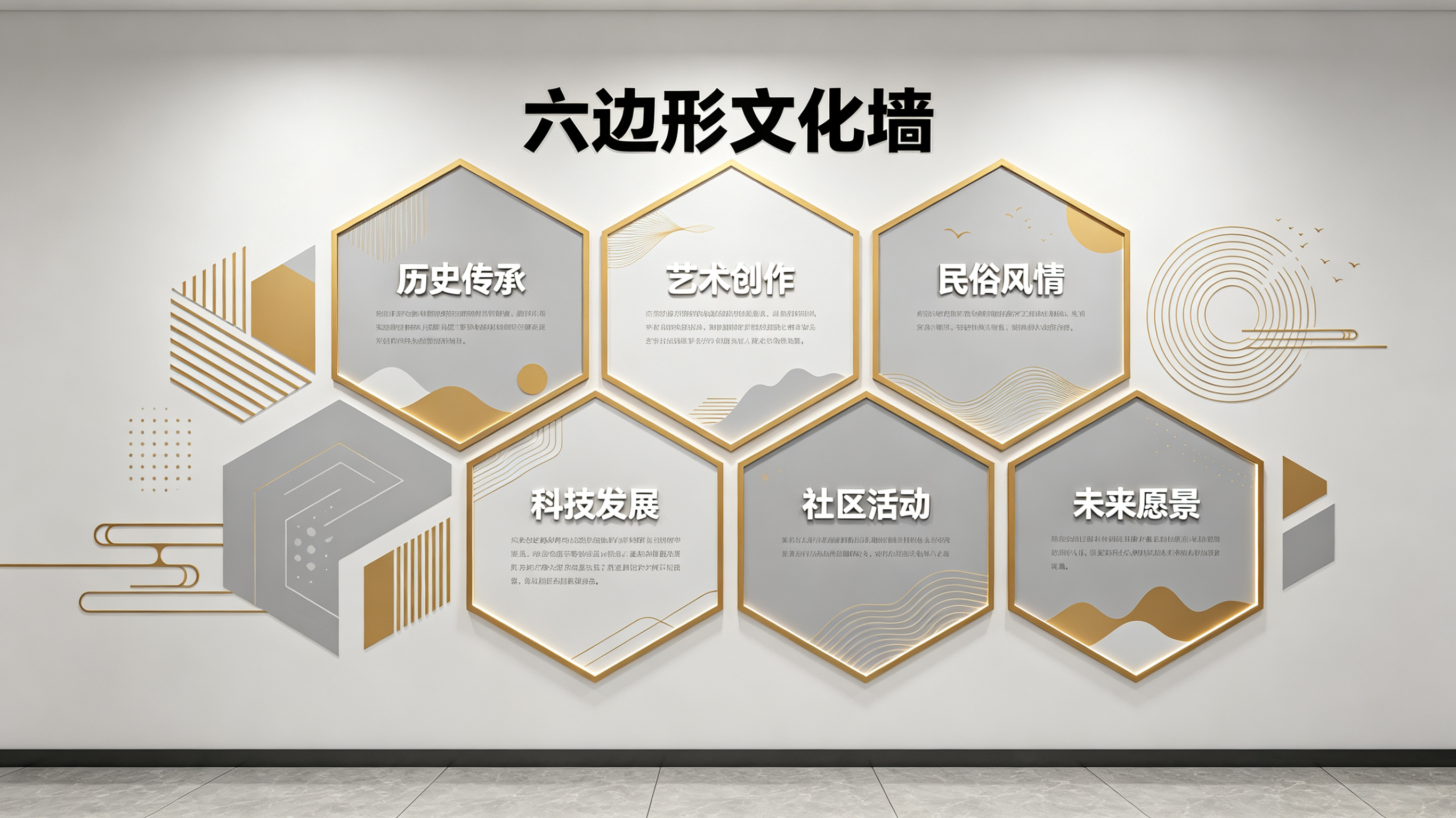 马关企业文化墙 | 六边形信息美学